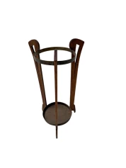 Oak and Brass Arts & Crafts Umbrella Stand, 1900s